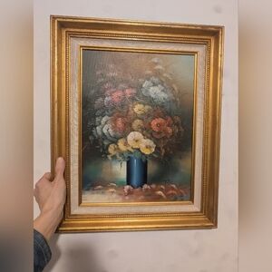 Floral Art Print in Gold Frame